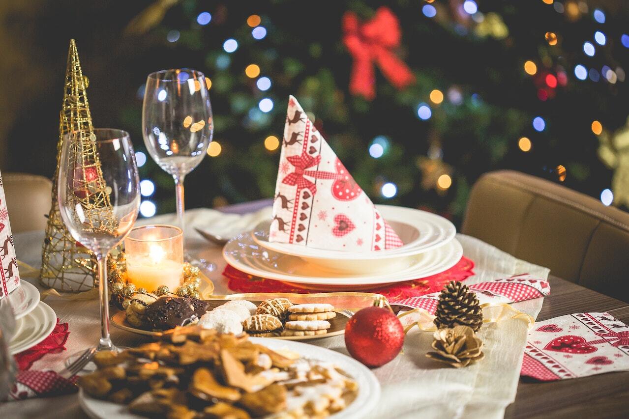 Christmas dinner table